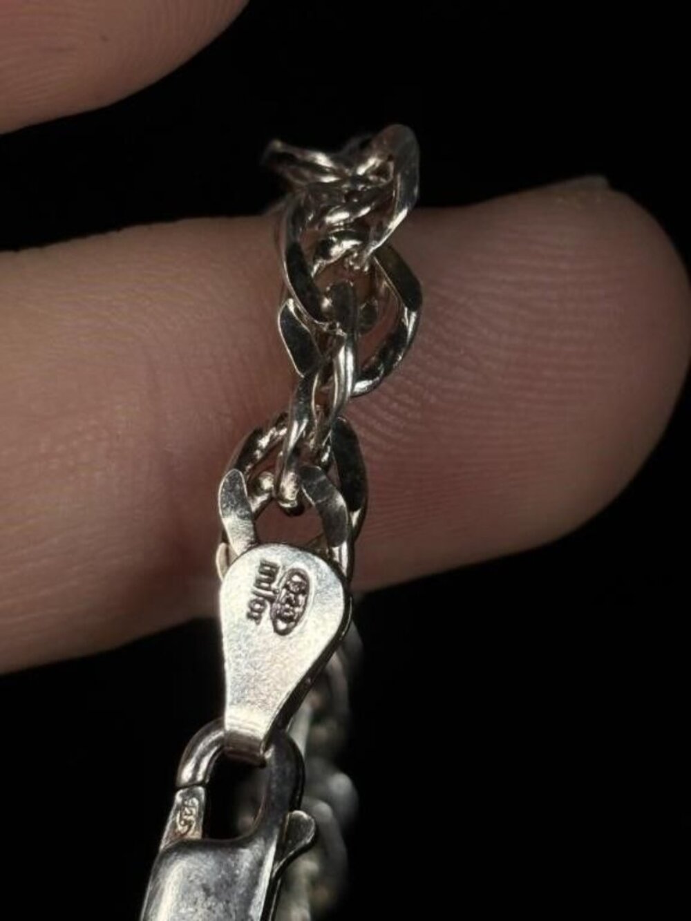Milor Italy Sterling Silver Singapore Twist Rope Chain Bracelet - Picture 3 of 4